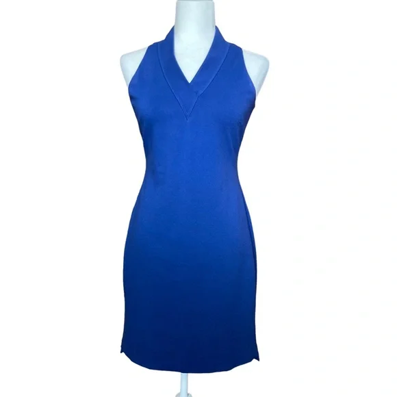 elie tahari Women's navy sleeveless bodycon sheath mini dress, Sz 2 - Picture 2 of 16